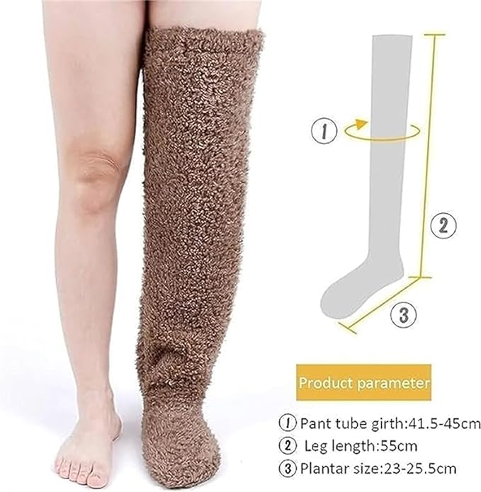 Calcetines de peluche hasta la rodilla para mujer